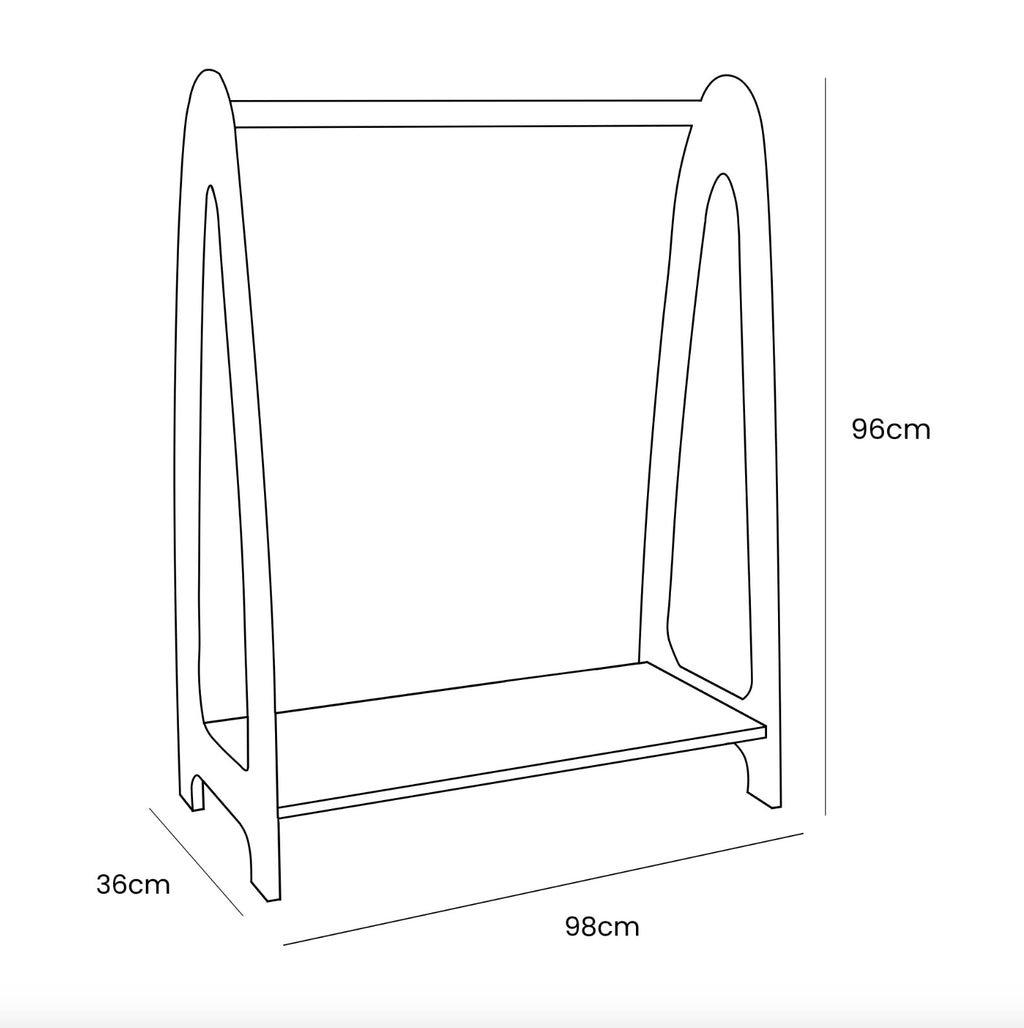 Arched Clothing Rack For Children - Large Natural Wood