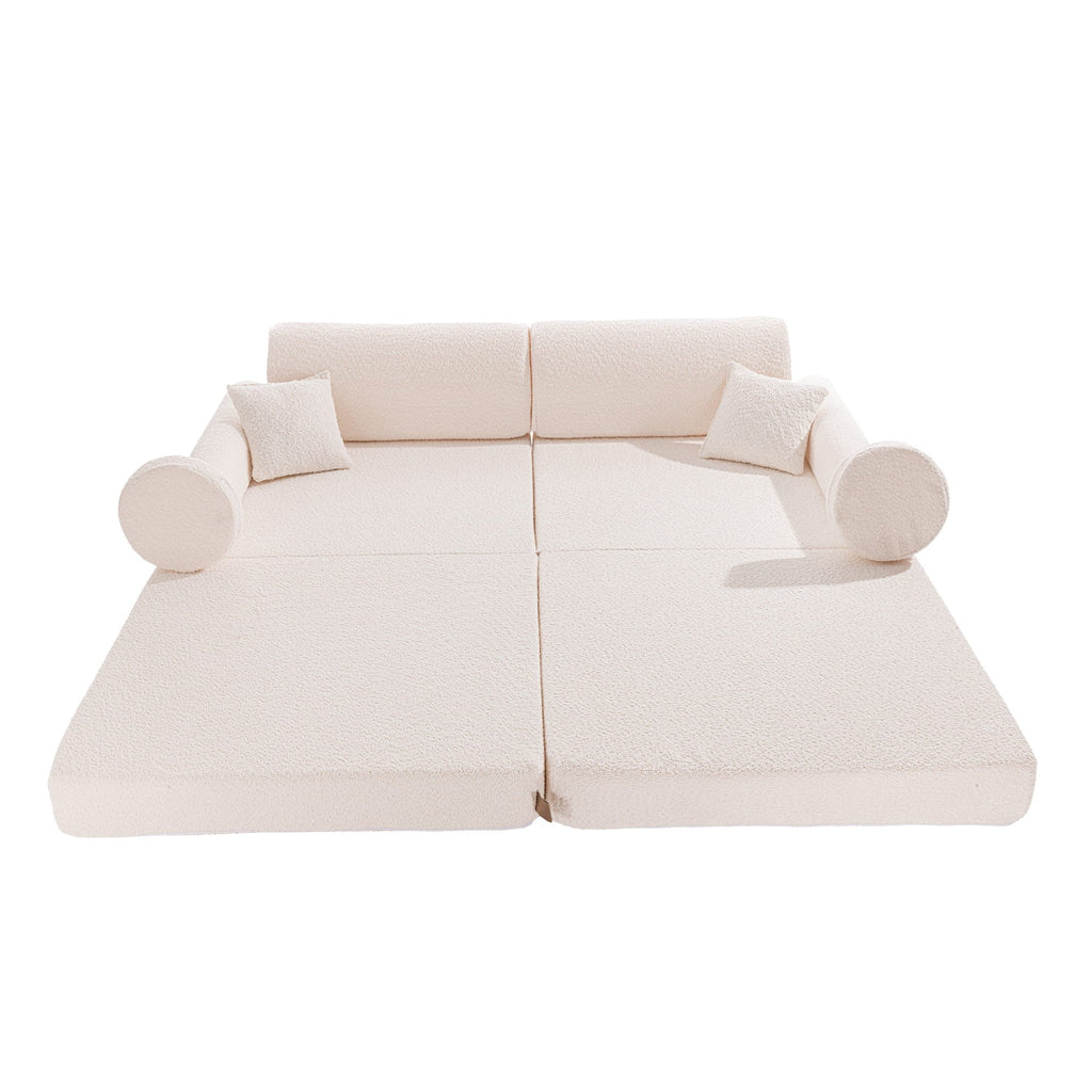 Large Modular Sofa for Kids - Premium Boucle, White