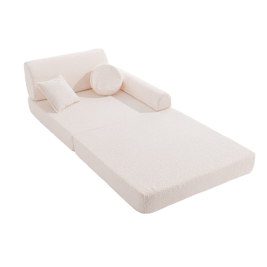 Large Modular Sofa for Kids - Premium Boucle, White