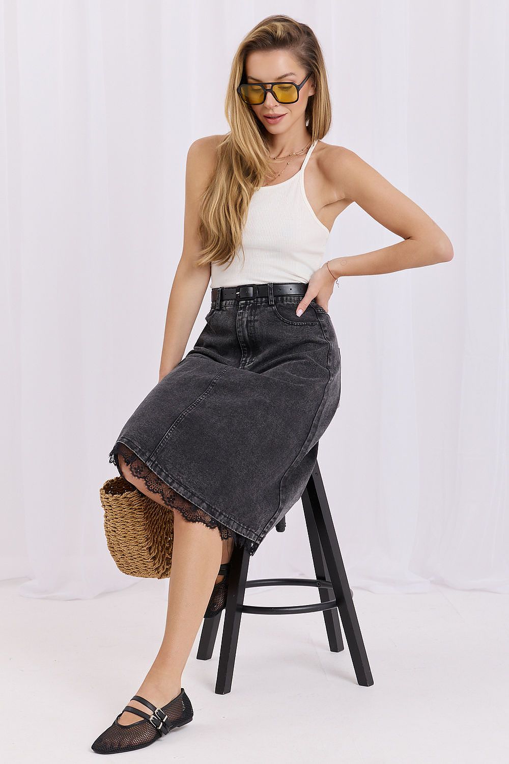  denim skirt model 228023 Factory Price 