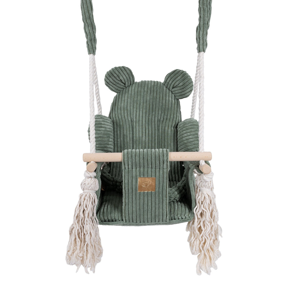 Indoor Baby Swing, Teddy - Olive Green